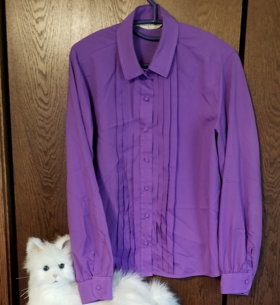 VINTAGE Josephine purple dress button down blouse
